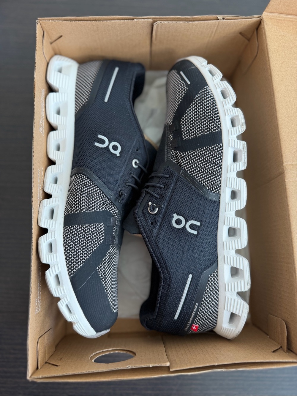 On Running Men's Black/Alloy Cloud 5 Combo Sneakers